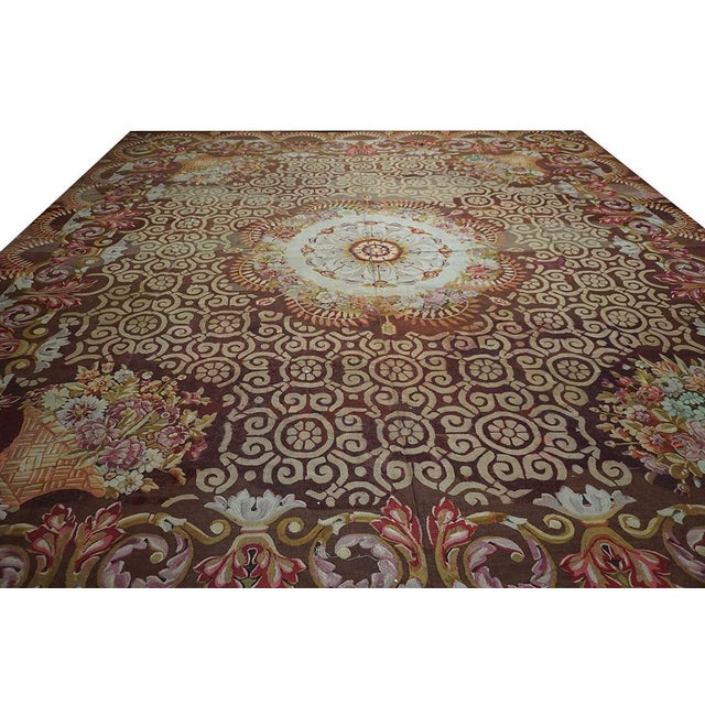 Early 19th Century French Charles X Period Aubusson Carpet 14'8" x 15' - 447 x 457 Although this extraordinary rug dates...