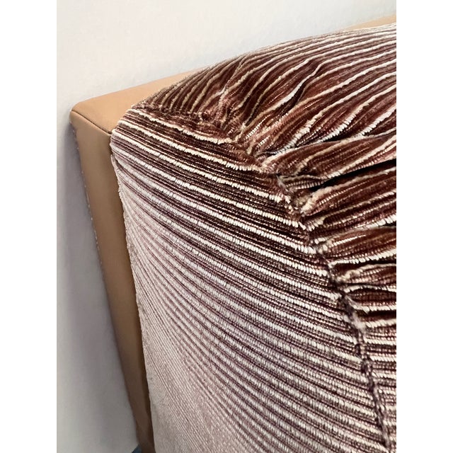 Custom Cameron Leather & Velvet Banquette 3 Piece Sectional Chairish