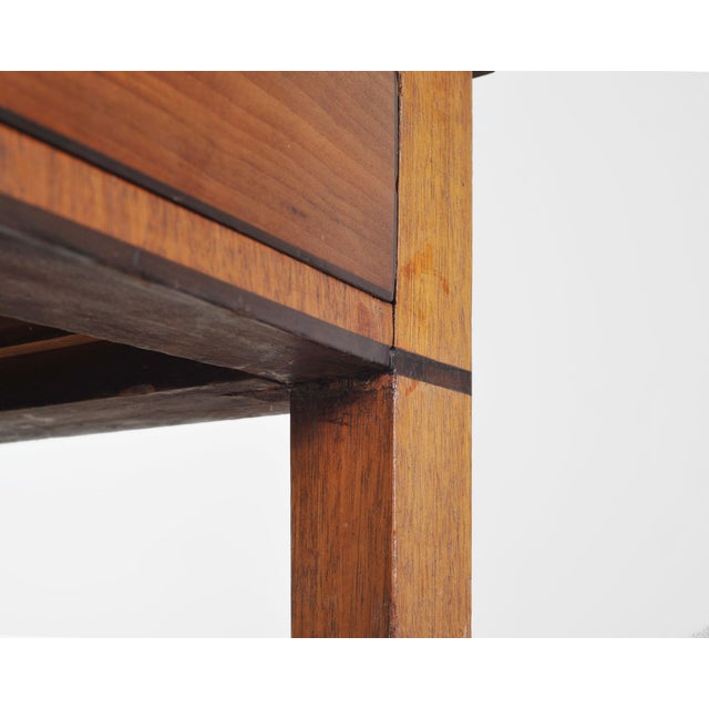 19th C. English Regency Bow Front Side Table or Small Desk For Sale - Image 15 of 18