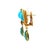 Italian 1970s Pair of Italian 14k Gold Turquoise Rope Motif Drop Earrings For Sale - Image 3 of 11