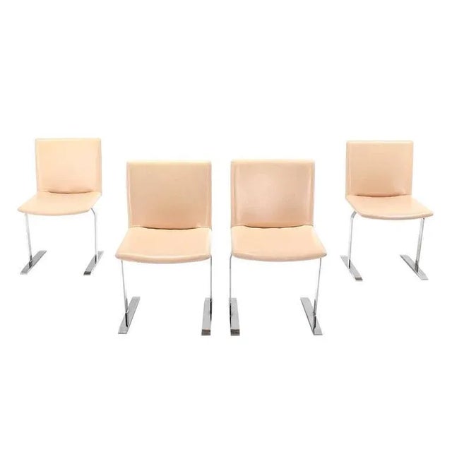 Chrome Base Mid Century Dining Chairs - Set of 4 For Sale - Image 10 of 11
