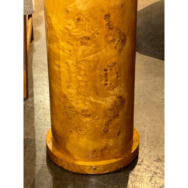 Early 21st Century Pair of Italian Art Deco Design Burl Wood Pedestals For Sale - Image 5 of 6