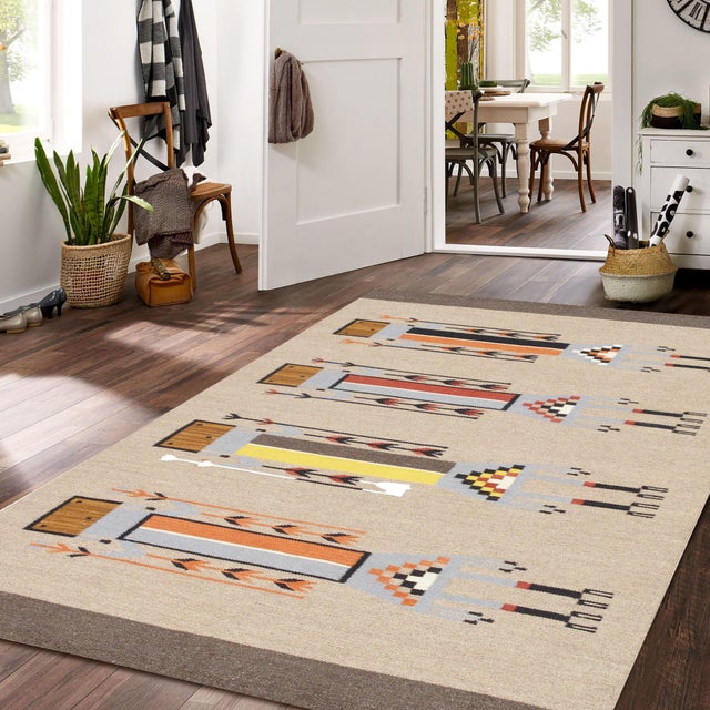Pasargad Home Tuscany Mocha Wool Area Rug- 4' 2'' X 5'10'' For Sale - Image 4 of 4
