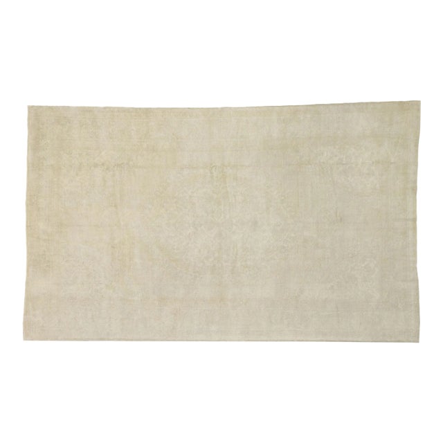 Vintage Turkish Oushak Rug With Soft Subtle Hues - 06'08 X 10'11 For Sale