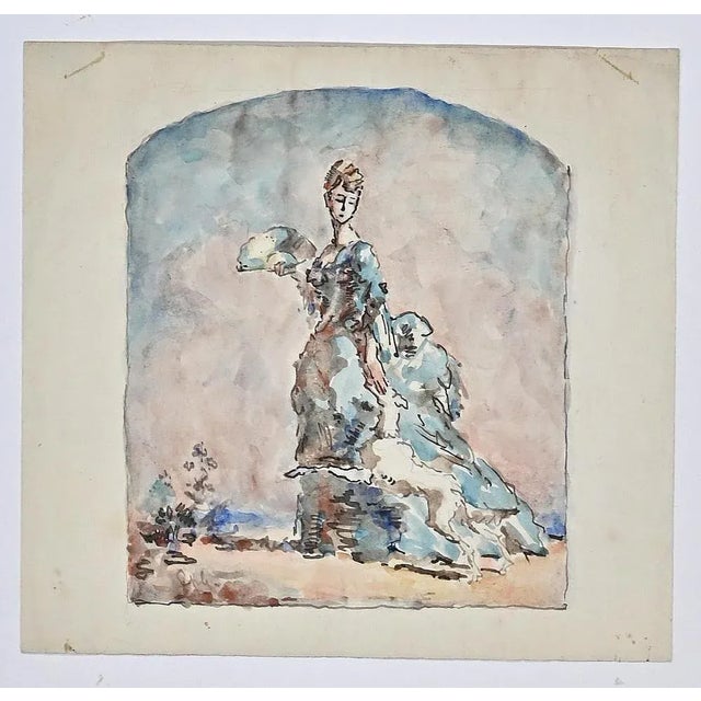 Charles Guerin, Woman, Original Drawing, Early 20th-Century For Sale - Image 3 of 3