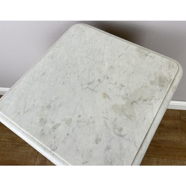 Antique French Walnut Bedside Table with Marble Top For Sale - Image 14 of 16