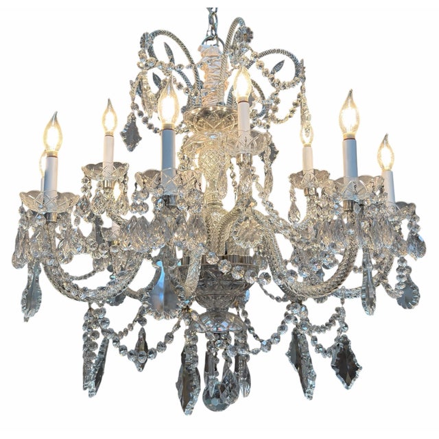 1950’s Venetian Crystal 12 Lite Chandelier.