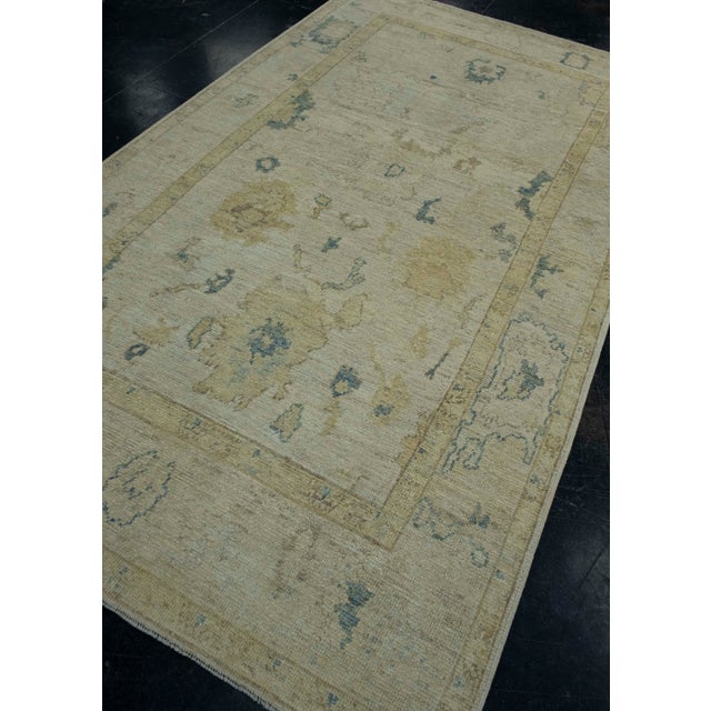 Turkish Turkish Oushak Rug 5'4" x 9'5" #18045 For Sale - Image 3 of 8