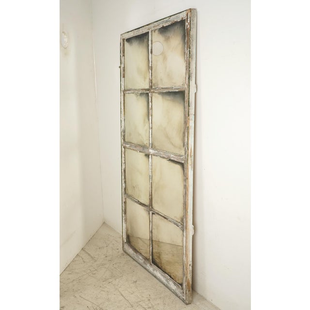 Traditional Handcrafted Silver Glass Window Wall Mirror 31.625 X 57.375 In. For Sale - Image 3 of 7