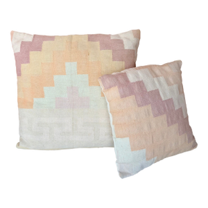Two Hand Made Pastel Swedish Folk Art Pillows