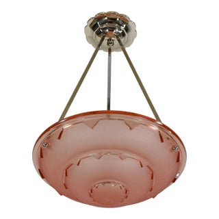 French Art Deco Pendant Light by Jean Gauthier Ejg Ezan 1930s France For Sale