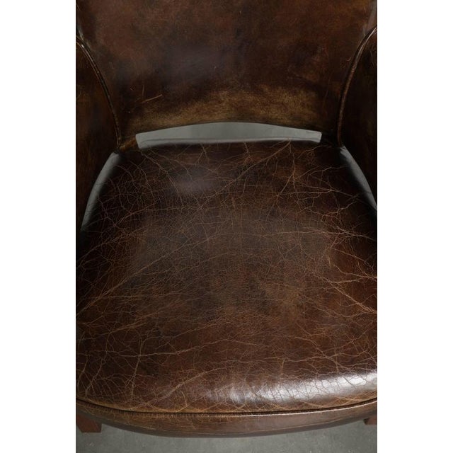 Grained Cowhide Dining Chairs in a Dark Color Scheme, Set of 4 For Sale - Image 6 of 15