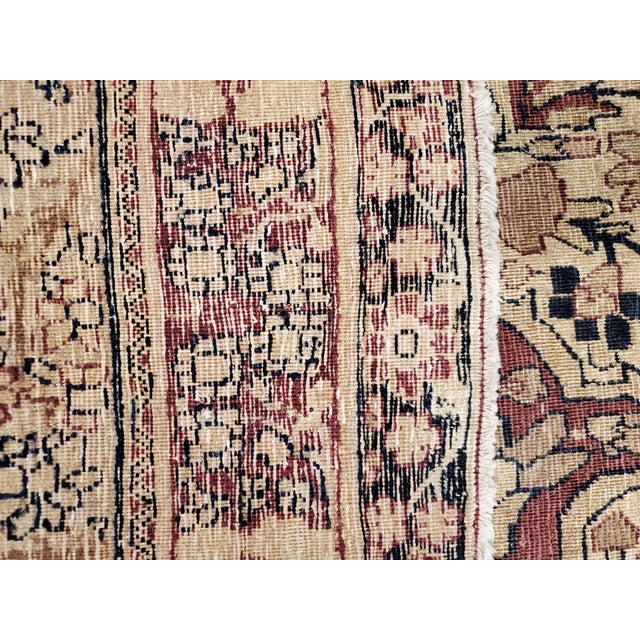 Antique Lavar Kerman Carpet, Fine Persian Oriental Rug Jewel Blue, Gold and Navy For Sale - Image 4 of 18