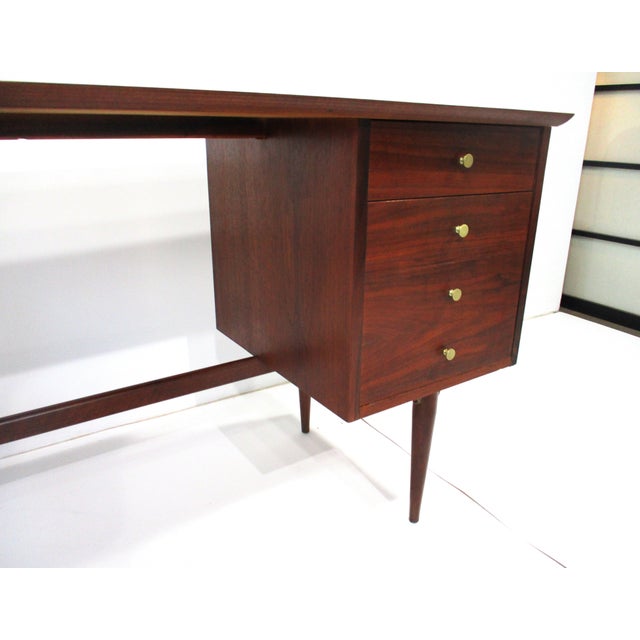 Wood Arne Vodder Styled Mid Century Desk With Allan Gould Chair For Sale - Image 7 of 12