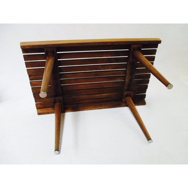 Mid Century Modern Slat Bench Coffee Table