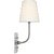 Modern Thomas O'Brien for Visual Comfort Signature Hulton 17" Cordless Single Sconce in Polished Nickel with Linen Shade For Sale - Image 3 of 14