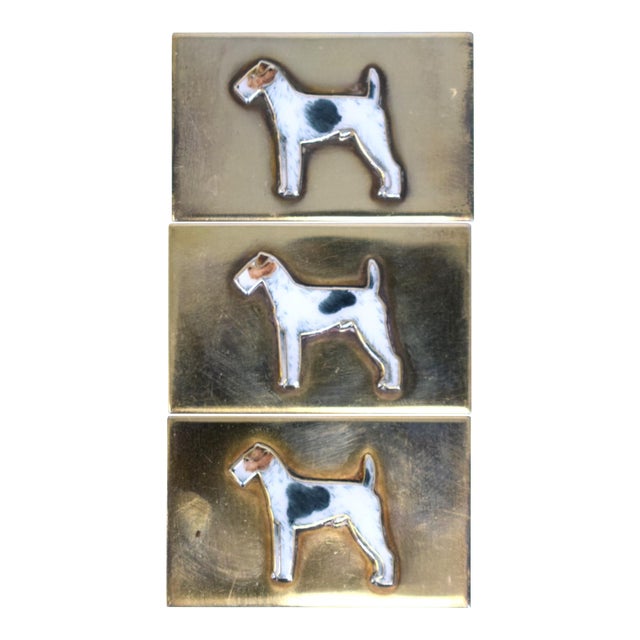 Set of 3 Sterling Matchbook Holders With Enamel Scottish Terriers Provenance: The Susie Hilfiger Collection For Sale