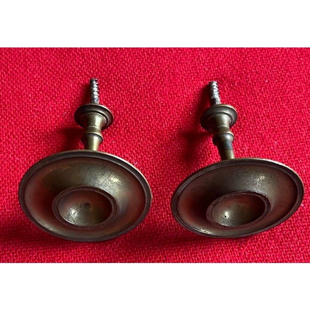 Brass Antique Early 19th Century American Federal Neoclassical Brass Mirror Supports or Drapery Curtain Tie Backs 1810 - 1820 - A Pair For Sale - Image 8 of 12