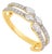 Marquise and Round Diamond Crisscross Double Band in 14k Yellow Gold Size 4 For Sale
