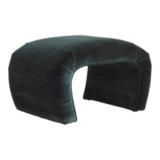 Teal Velvet Waterfall Bench For Sale