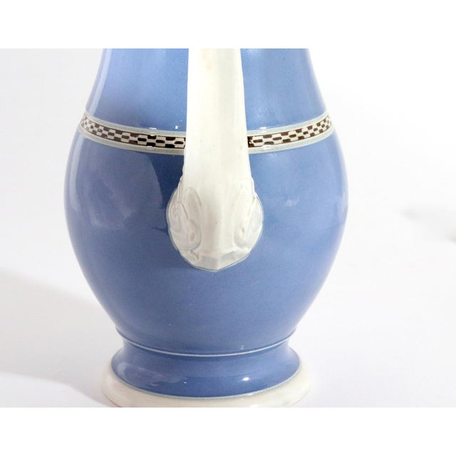 Late 18th Century English Pearlware Blue Slip Coffee Pot & Cover, Staffordshire or Yorkshire For Sale - Image 9 of 12