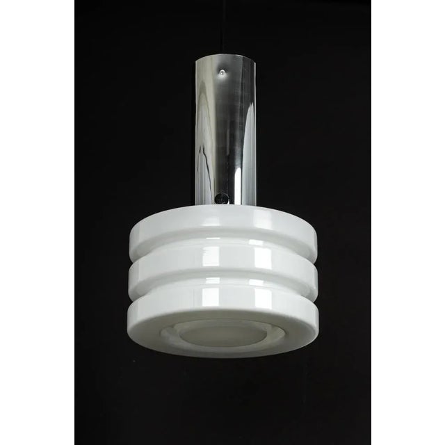 Petite Opal Glass Pendant Light by Limburg, Germany, 1960s For Sale - Image 6 of 8