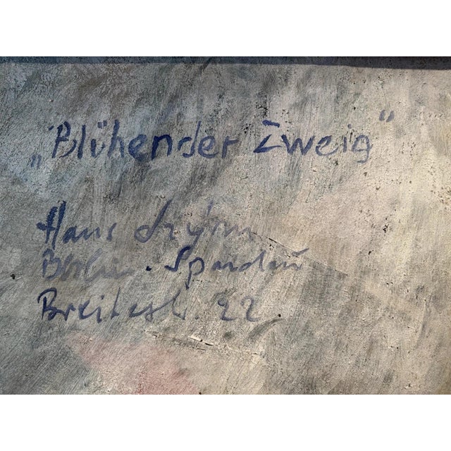 1950s Hans Szym, Flowering Branch, Oil Painting on Canvas For Sale - Image 5 of 13