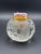 Mid-Century Modern Vintage Cut Glass Match Striker With Brass Top For Sale - Image 3 of 5