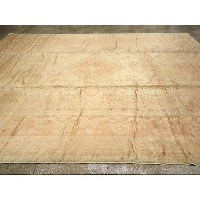 Galerie Shabab Collection Early 20th Century European Oushak Large Carpet For Sale - Image 4 of 8