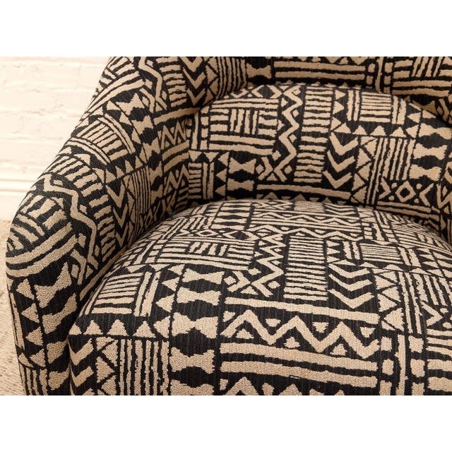 Camel Vintage Postmodern Geometric Club Chair in Black & Tan For Sale - Image 8 of 10