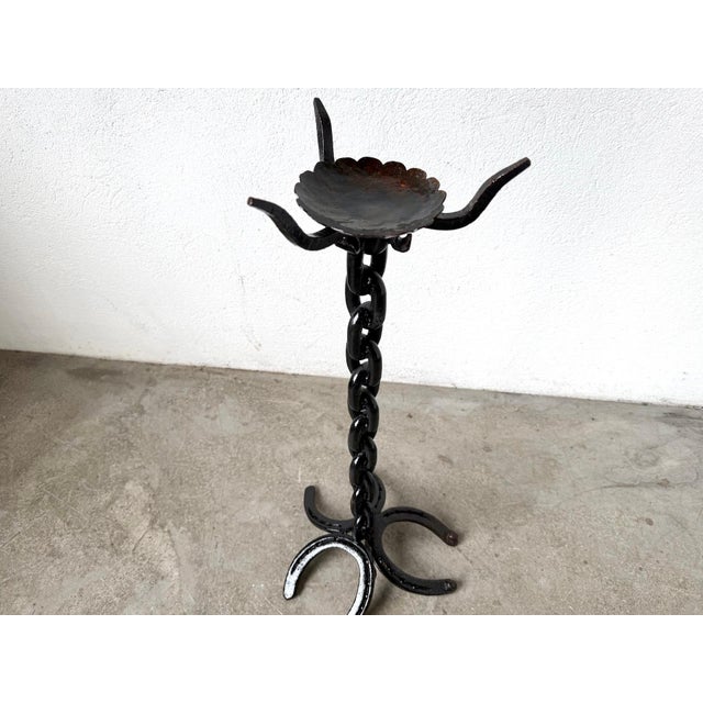 Large Wrought Iron Floor Candlestick, 1890s For Sale - Image 3 of 16