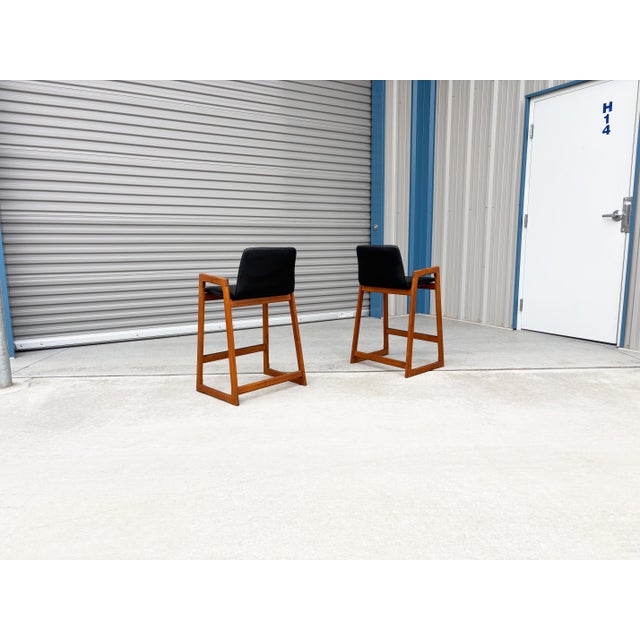 1960s Danish Modern Teak Barstool Set of 4 For Sale - Image 10 of 14