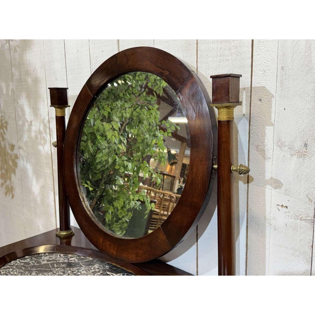 Antique Empire Style Dressing Table in Mahogany with Marble Top, 1800s For Sale - Image 10 of 18