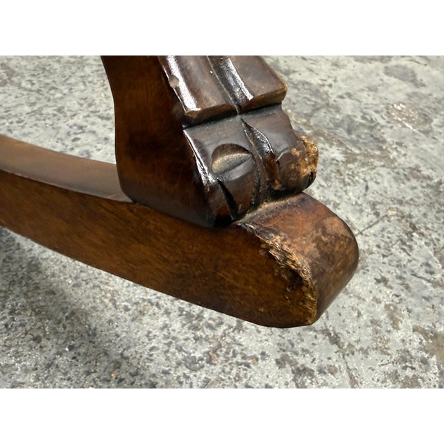 Empire Style Wood Rocking Armchair, Vintage For Sale - Image 11 of 12