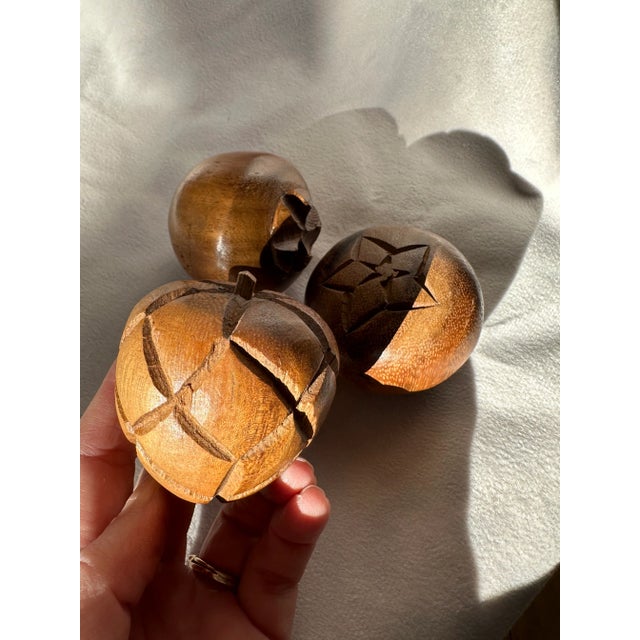 1960s Mid Century Modern Wood Carved Fruit- Set of 9 For Sale - Image 5 of 11