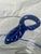 Late 20th Century Vintage Hand-Blown Cake Stand With Cover, Cobalt Blue Trim For Sale - Image 5 of 7