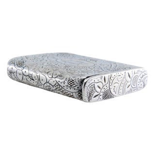 Silver Matchbox with Engraved Plant Motifs For Sale