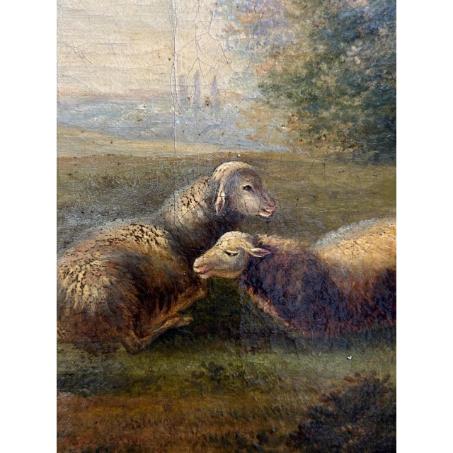 Charles Desan, Landscape with Cattle, 1846, Oil on Canvas, Framed For Sale - Image 7 of 11