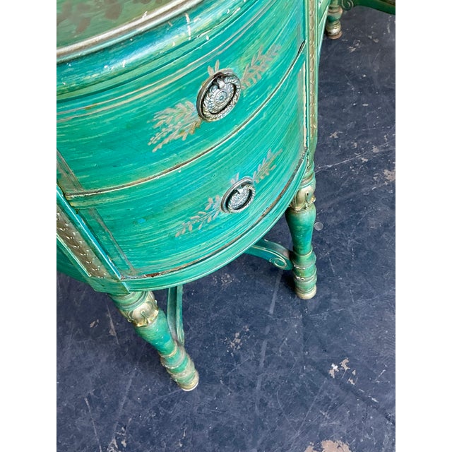 Vintage Distressed Mirrored Vanity and Chair For Sale - Image 10 of 12