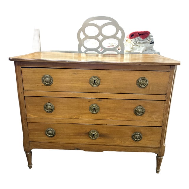 19th Century French Louis XVI Style Three Drawer Chest For Sale