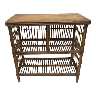 Antique Asian Rattan Bookcase For Sale