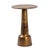 Modern Brass Finish Pedestal Side Table For Sale - Image 3 of 7