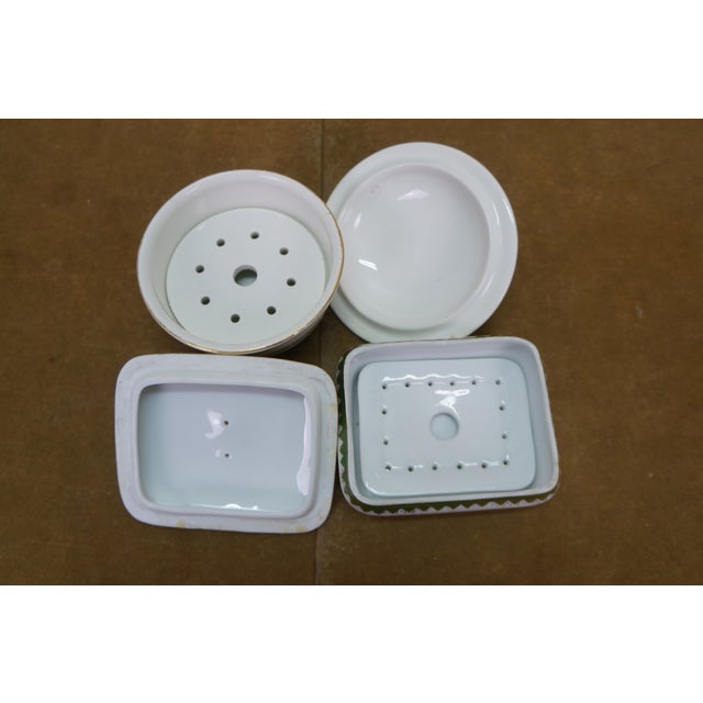 Antique Porcelain Ceramic Lidded Butter Dishes Casseroles Tureens 6" - Set of 5 For Sale - Image 10 of 18