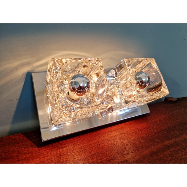 Ice Cube Double Wall Light in Chromed Metal and Glass from Peill & Putzler, 1970 For Sale - Image 16 of 18