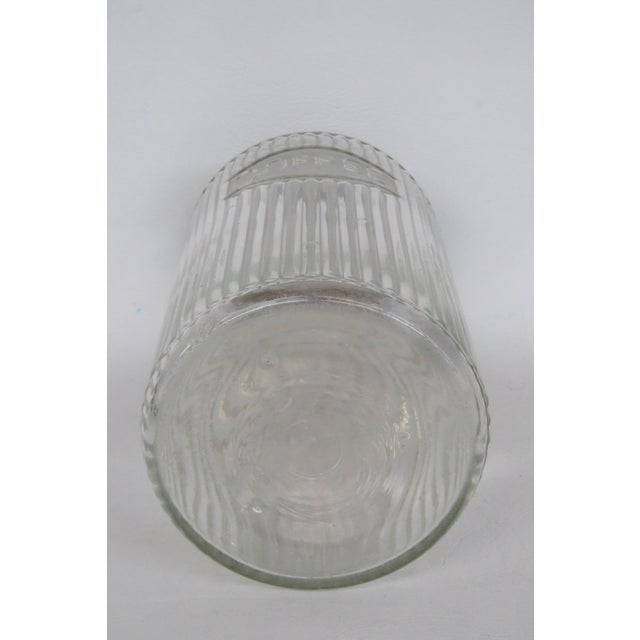 Hoosier Sellers Coffee Canister 1920s Clear Ribbed Glass Jar With Lid 4481b For Sale - Image 9 of 15