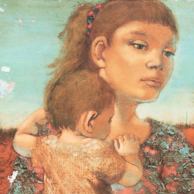 Shabby Chic 'Mother and Child', Pierre Lavarenne, France; 1965 For Sale - Image 3 of 10
