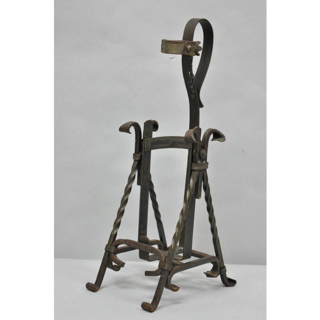 Antique German Arts & Crafts Wrought Iron Asbach Uralt 3 L Brandy Pourer Server For Sale - Image 12 of 17