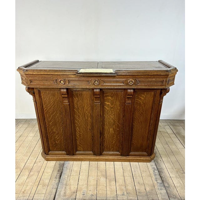Antique Oak Reception Bar, 1800s For Sale - Image 3 of 13