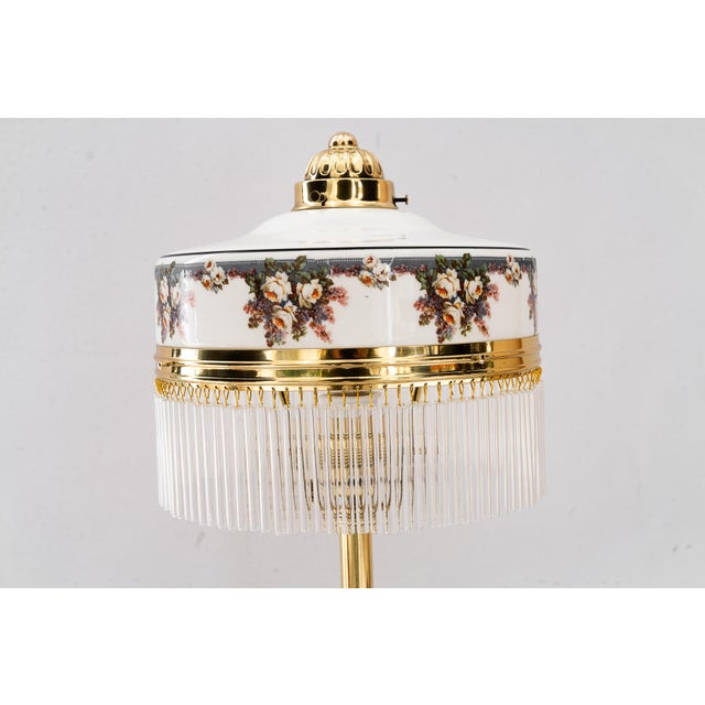Gold Art Deco Table Lamp with Glass Shade, Vienna, 1920s For Sale - Image 8 of 17