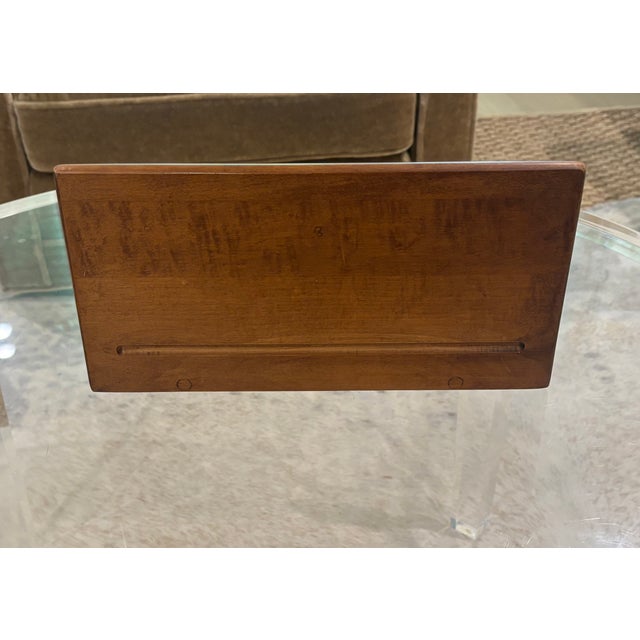 Vintage Colonial Revival Solid Wood Wall Shelf With Turned Finial For Sale - Image 4 of 10
